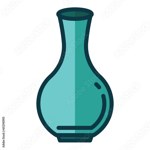 Digital png illustration of blue vase on transparent background