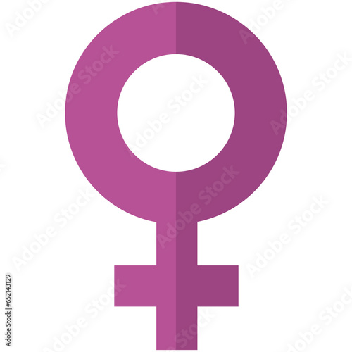 Digital png illustration of pink female symbol on transparent background