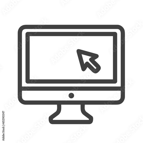 Computer technology icon symbol vector image. Illustration of the dekstop monitor display design image