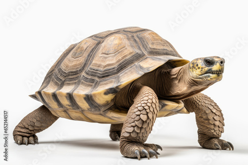 Galapagos Giant Tortoise on a white background
