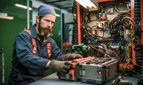 Cells & Connections: An Insightful Glimpse of a Battery Repairer at Work.