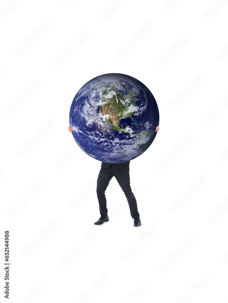 Digital png photo of male businessman holding a globe on transparent background Digital png photo of male businessman holding a globe on transparent background