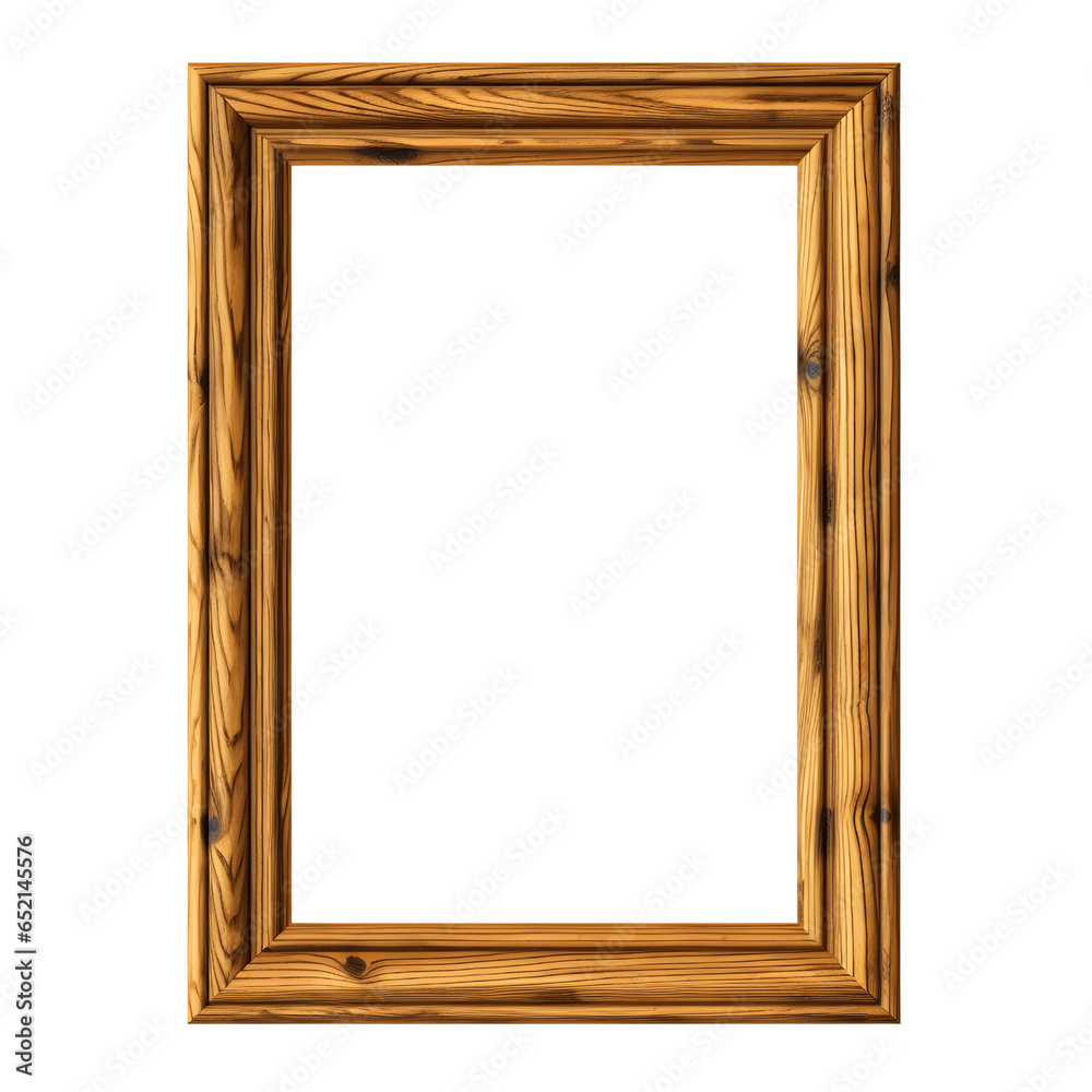 Wooden Frame Isolated on Transparent Background Wooden Frame Isolated on Transparent Background