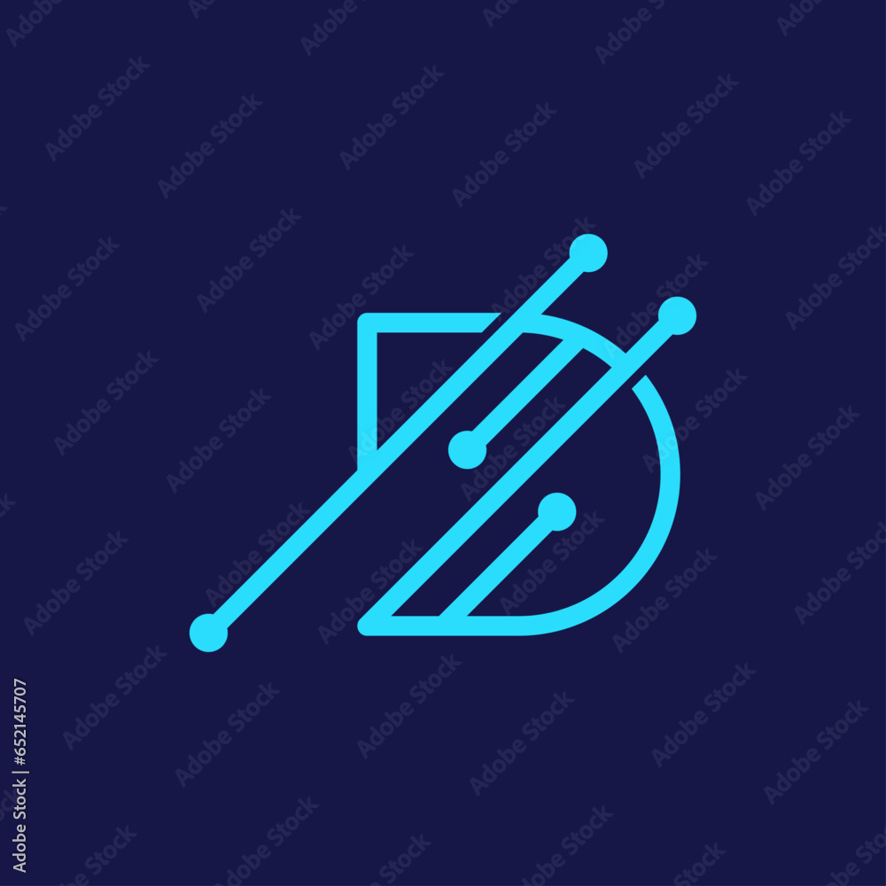 D Technology Circuit Alphabet. Logo. Simple, modern, futuristic. With Blue Color. D Technology Circuit Alphabet. Logo. Simple, modern, futuristic. With Blue Color.