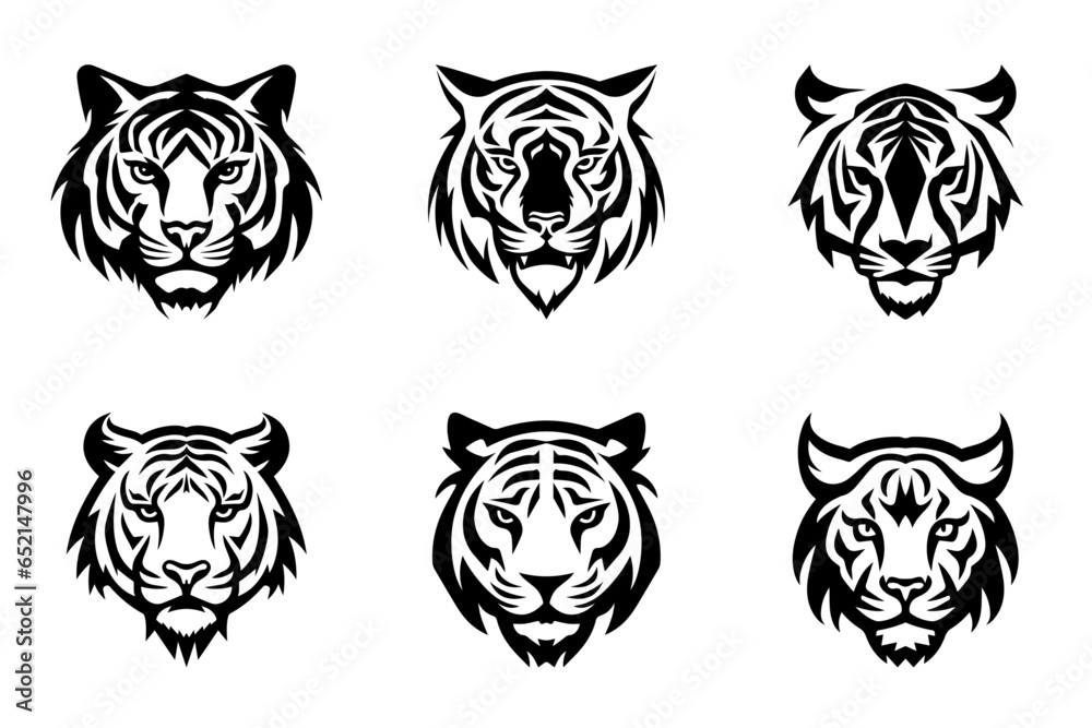 tiger head vector logo illustration design collection tiger head vector logo illustration design collection