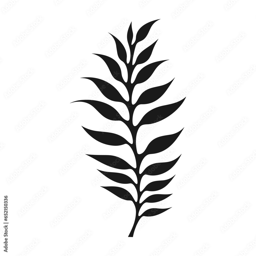 Decorative Leaf silhouettes vector, Decorative leaves silhouette clipart