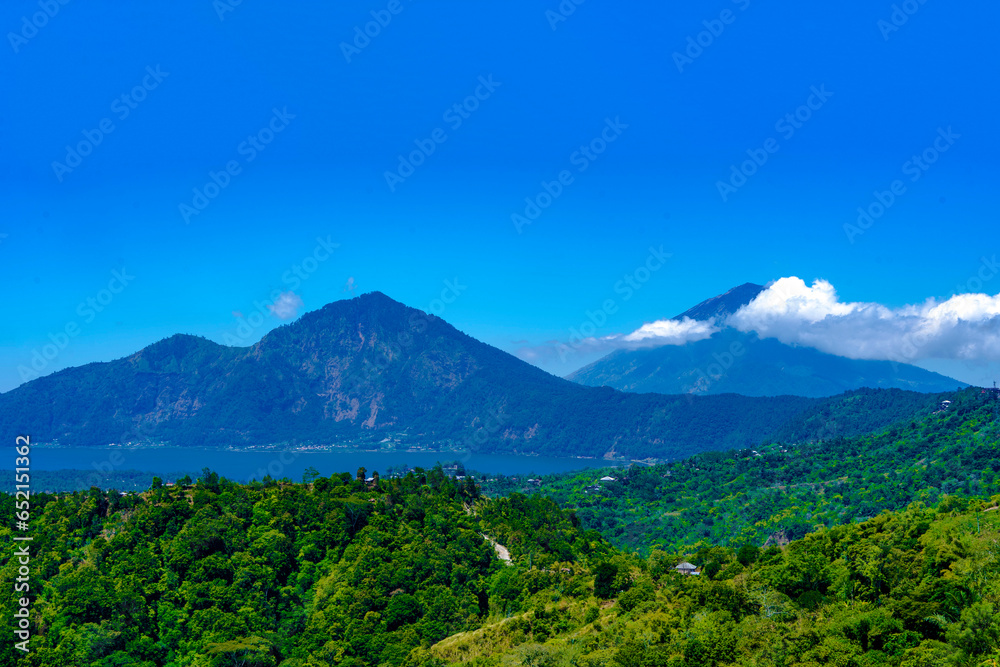 Mount Batur, an active volcano in Kintamani, Bali, Indonesia. Mount Batur, an active volcano in Kintamani, Bali, Indonesia.