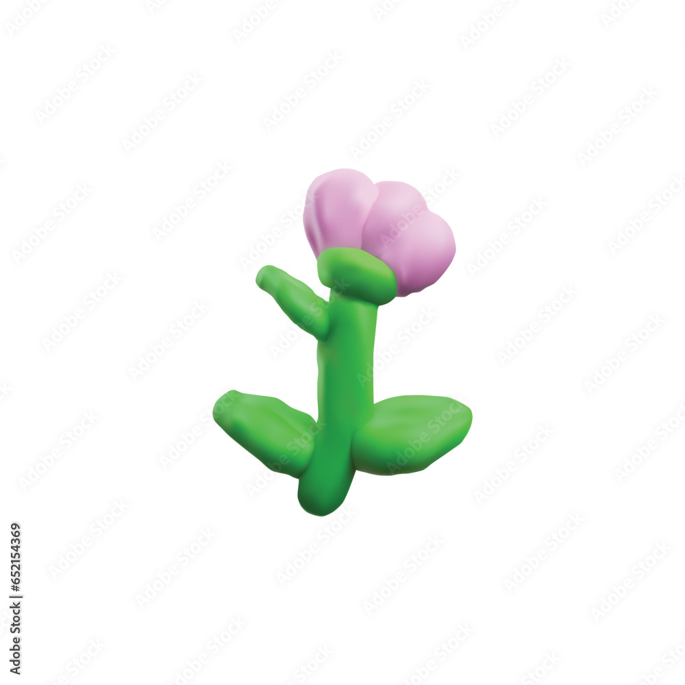 Blooming garden flower 3d realistic render vector illustration isolated. Blooming garden flower 3d realistic render vector illustration isolated.