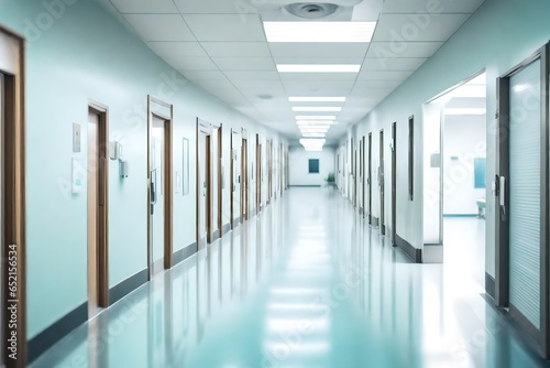 Blur image background of corridor in hospital. © Ahtesham