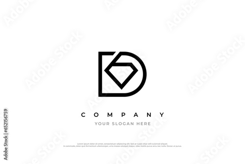 Diamond Letter D Logo Design