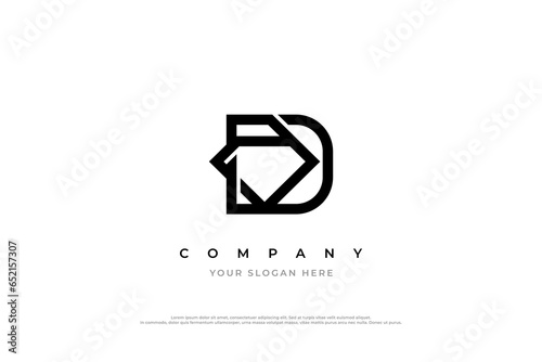 Simple Diamond Letter D Logo Design