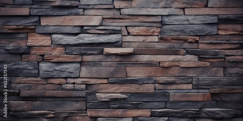 Fototapeta premium Weathered stone wall with character. Architectural harmony. Intricate wall design. Sturdy foundations. Close up of stacked blocks