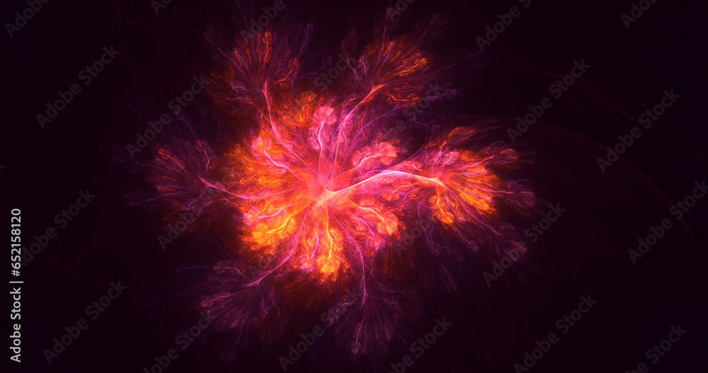 3D manual rendering abstract fractal light background