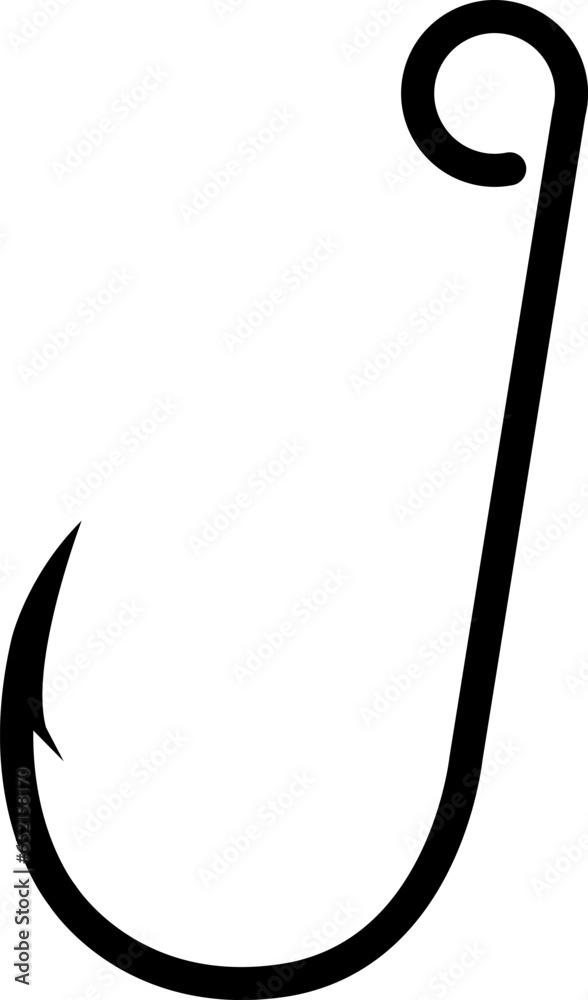 Fish hook icon. Simple flat style. Fishhook, angler, metal sharp needle, trap. Vector illustration Fish hook icon. Simple flat style. Fishhook, angler, metal sharp needle, trap. Vector illustration