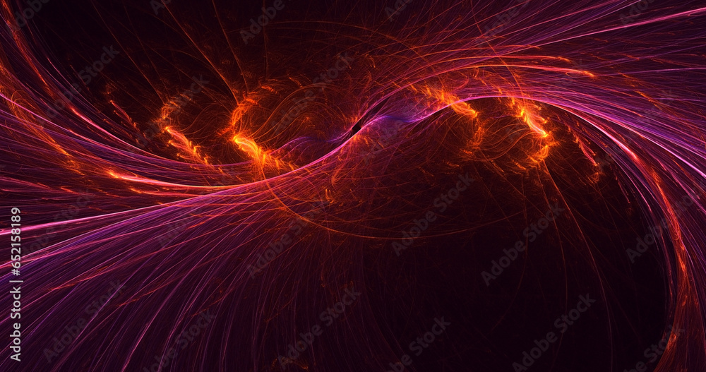 3D manual rendering abstract fractal light background
