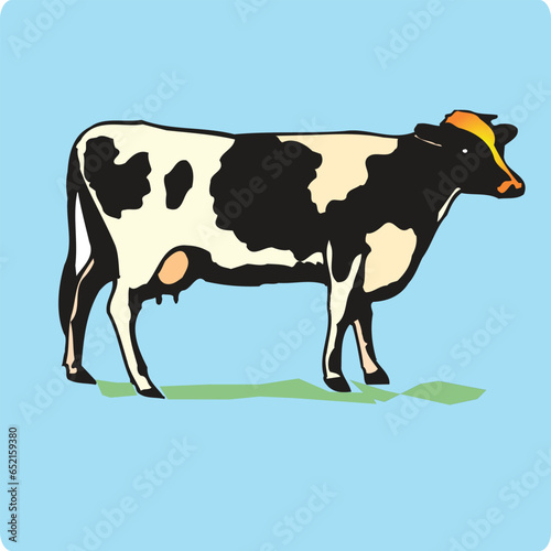 cow and calf, vector art
