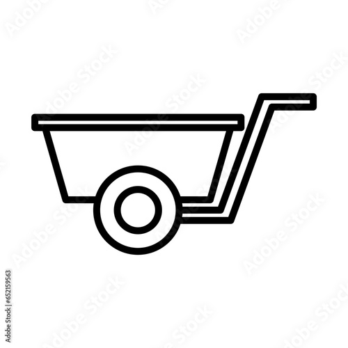 garden cart icon in line style