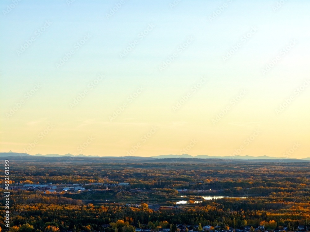 Grande Prairie, Alberta, Canada, view of the trees and mountains 