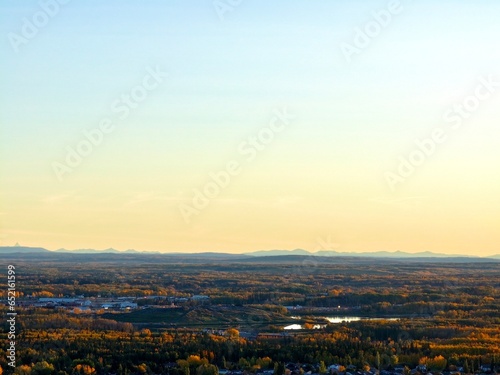 Grande Prairie, Alberta, Canada, view of the trees and mountains 