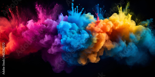 Powder Smoke Explosion Colorful Background