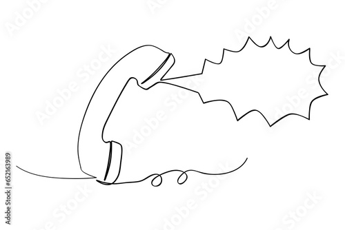 cable telephone, line art continuous, simple vector sketch doodle

