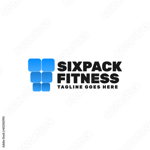 abstract 3d six packs vector illustration for gym logo