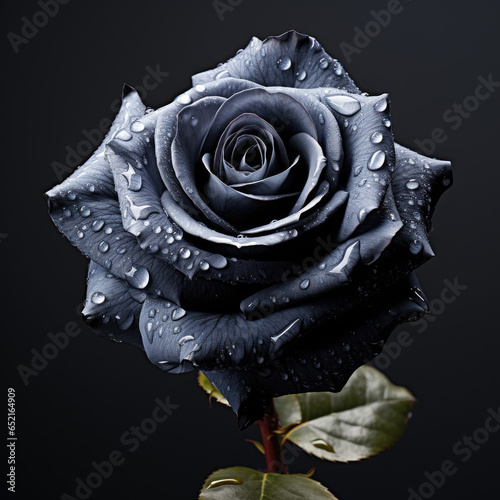 captured a detailed close-up of a rose on a black background, ai generated.