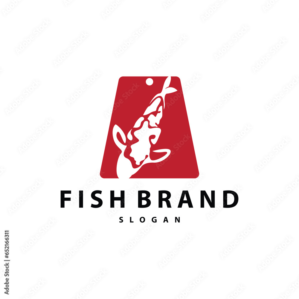 Fototapeta premium Koi Fish Logo Simple Design Vector Illustration