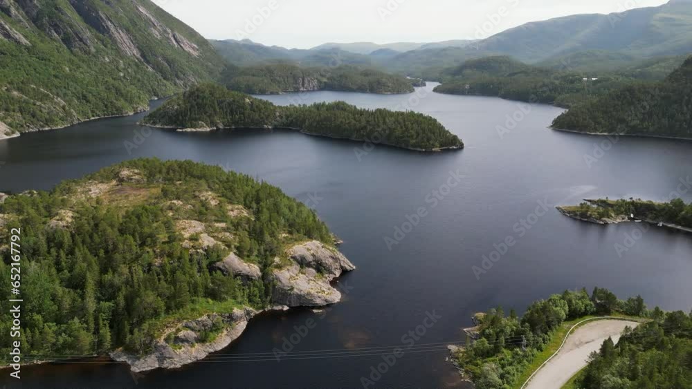 Aerial shot of a beautiful summer day on idyllic islands, Trondelag, on the west coast of Norway Aerial shot of a beautiful summer day on idyllic islands, Trondelag, on the west coast of Norway