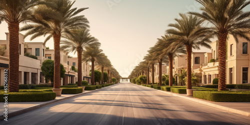A Palm Tree lined luxury street © xartproduction