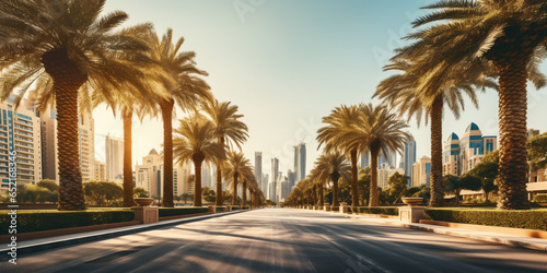 A Palm Tree lined luxury street © xartproduction