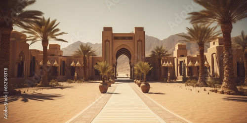 luxurious palace in the desert photo