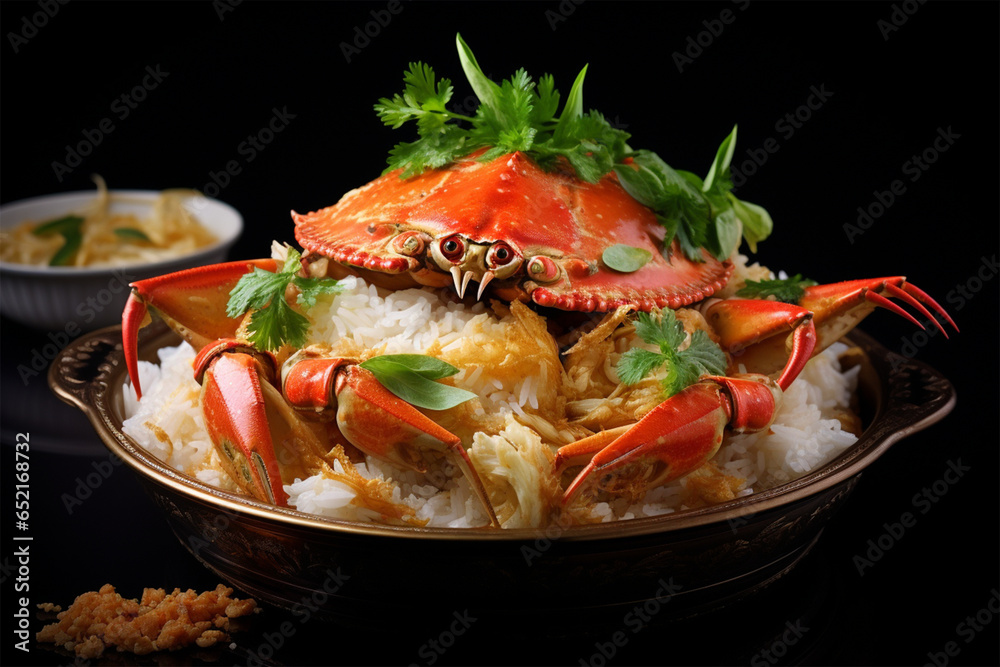 whole crab with rice meal