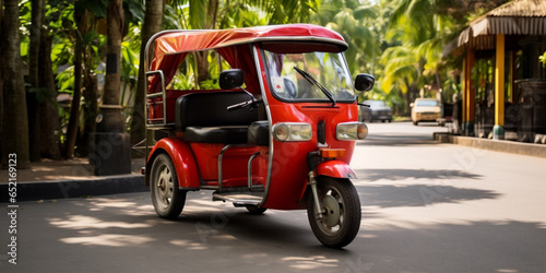 A tuk-tuk taxi in Thailand a three wheeled vehicle © xartproduction