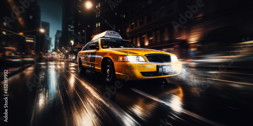 double long exposure photo of modern taxi cab