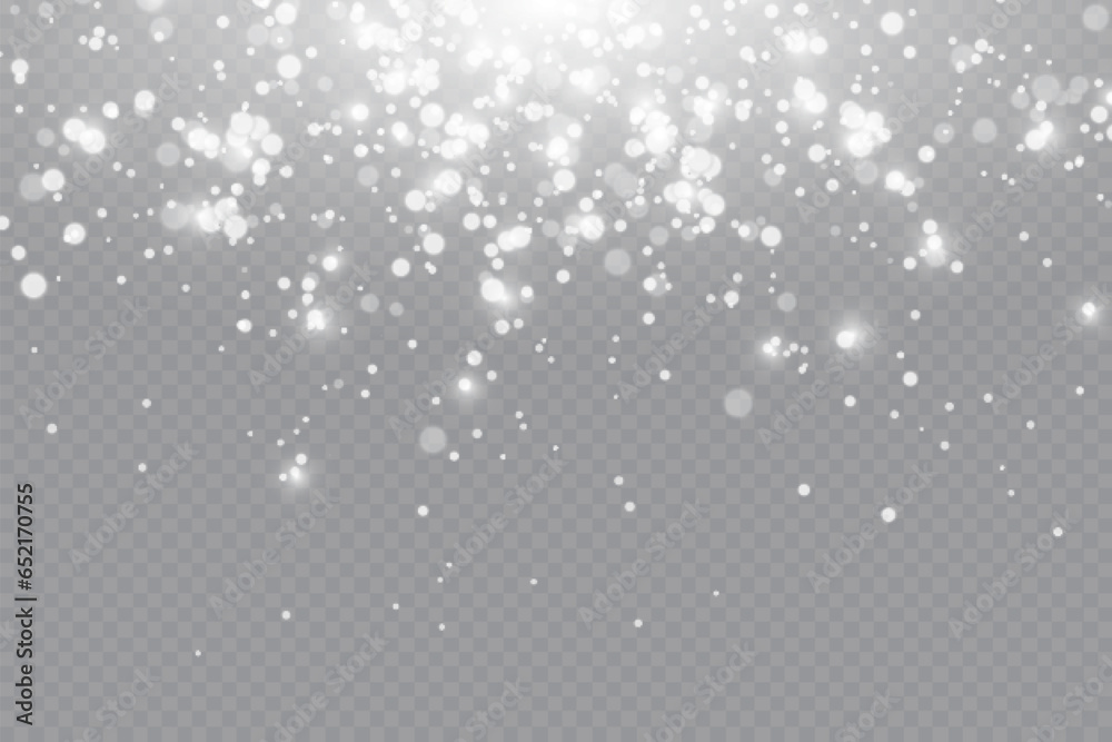 
Sparkling magical dust particles. Dust sparks and white stars shine with a special light. Shiny elements on a transparent background.