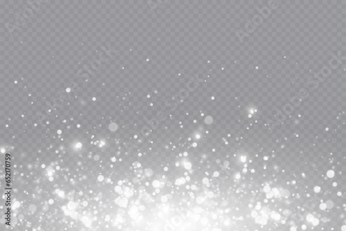  Sparkling magical dust particles. Dust sparks and white stars shine with a special light. Shiny elements on a transparent background.