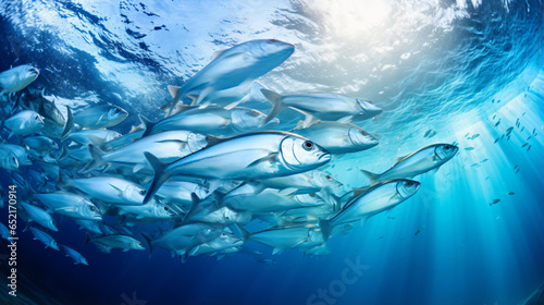 School of fish in the sea Underwater © Cybonad