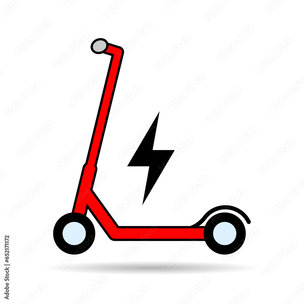Electric scooter shadow icon, urban flat eco friendly transport, vehicle vector illustration Electric scooter shadow icon, urban flat eco friendly transport, vehicle vector illustration
