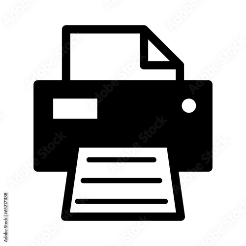 Printer document web icon, printout machine technology flat sign vector illustration