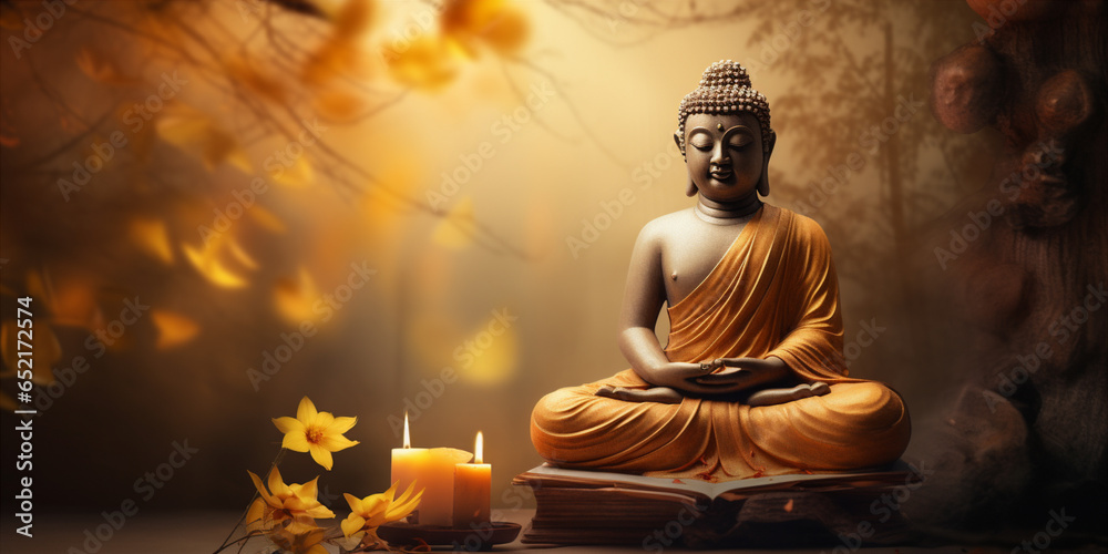 Buddha Meditated in the Lotus pose