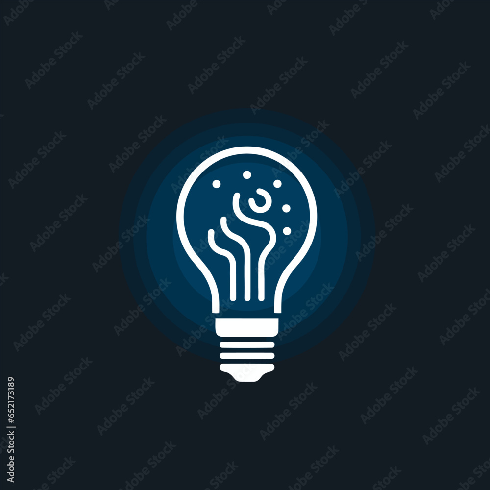Technology service white line logo. Deep learning. Lightbulb symbol. Design element. Created with artificial intelligence. Futuristic ai art for corporate branding, virtual assistant, product company Technology service white line logo. Deep learning. Lightbulb symbol. Design element. Created with artificial intelligence. Futuristic ai art for corporate branding, virtual assistant, product company
