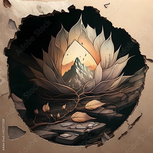 The tattoo will be located on the inner side of your left forearm and will be a neotraditional style with a touch of surrealism The main element of the tattoo will be a lotus flower with the text  photo