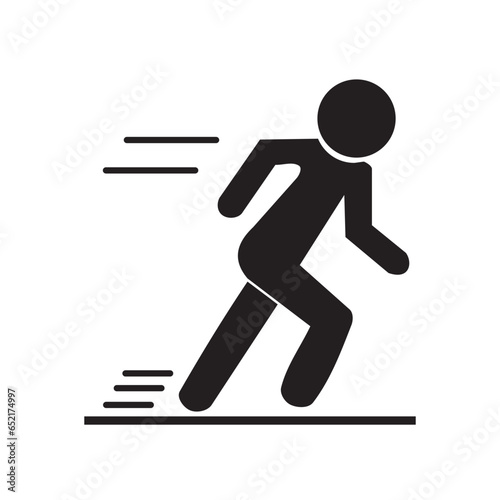 running person icon, Runing man simple icon vector. Flat design, Runing vector icon . Modern, simple flat vector illustration for website or mobile app.Run or body symbol, logo illustration. Pixel per
