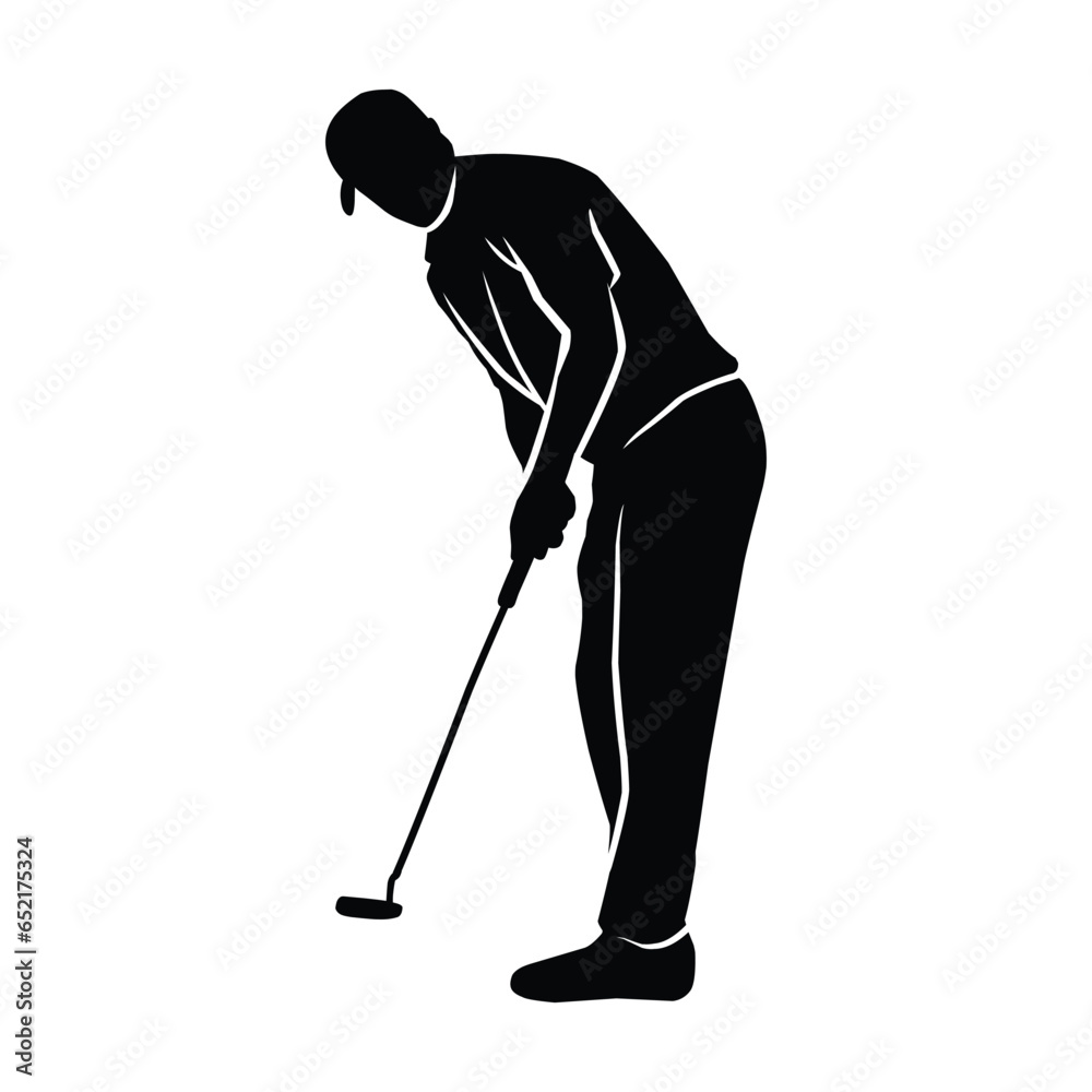 golf player silhouette. Silhouette of golf shot movement golf player silhouette. Silhouette of golf shot movement