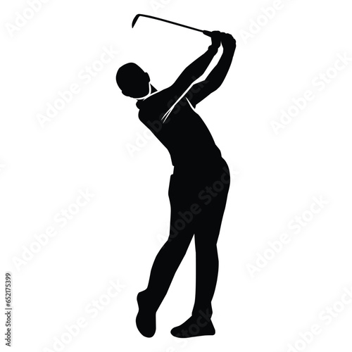 golf player silhouette. Silhouette of golf shot movement