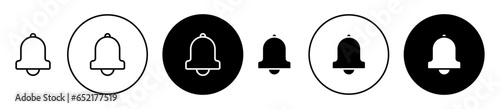 Notification Bell Icon vector icon set in black color. Suitable for apps and website UI designs