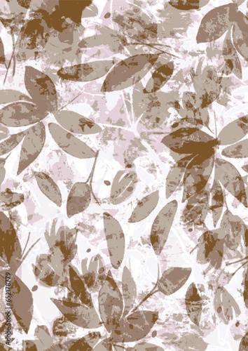 Abstract weathered backdrop leaves carpet pattern