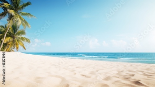 Tropical beach. Empty copy space template for vacation or holiday product.