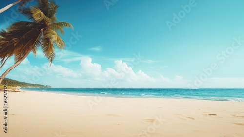 Tropical beach. Empty copy space template for vacation or holiday product.